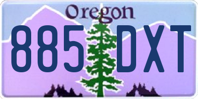 OR license plate 885DXT