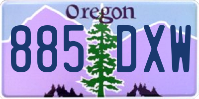 OR license plate 885DXW