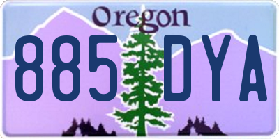 OR license plate 885DYA