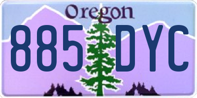 OR license plate 885DYC