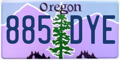 OR license plate 885DYE