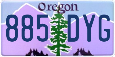OR license plate 885DYG