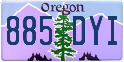 OR license plate 885DYI