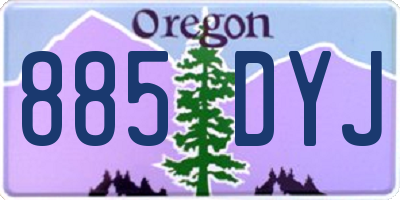 OR license plate 885DYJ