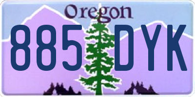 OR license plate 885DYK