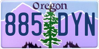 OR license plate 885DYN