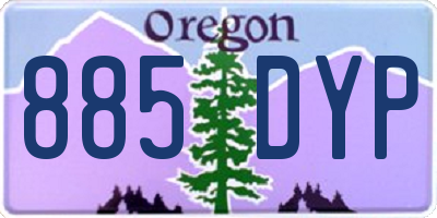 OR license plate 885DYP