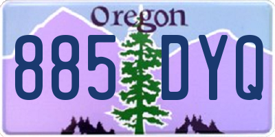 OR license plate 885DYQ