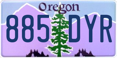 OR license plate 885DYR