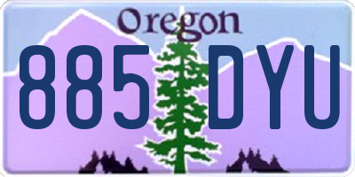 OR license plate 885DYU