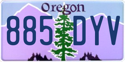 OR license plate 885DYV