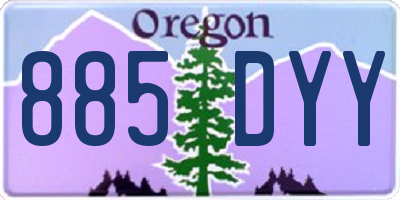 OR license plate 885DYY