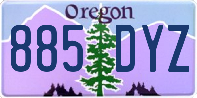 OR license plate 885DYZ
