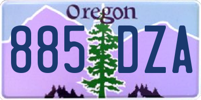OR license plate 885DZA