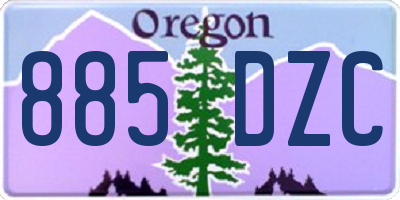 OR license plate 885DZC
