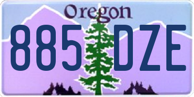 OR license plate 885DZE