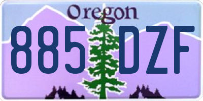 OR license plate 885DZF