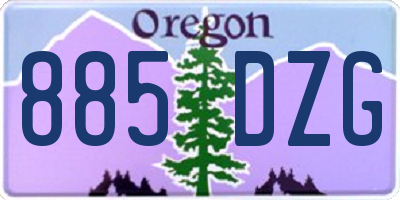 OR license plate 885DZG
