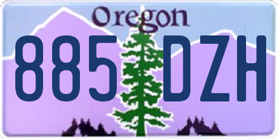OR license plate 885DZH