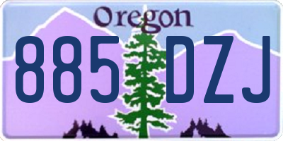 OR license plate 885DZJ