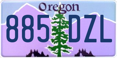 OR license plate 885DZL