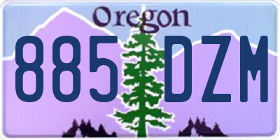 OR license plate 885DZM