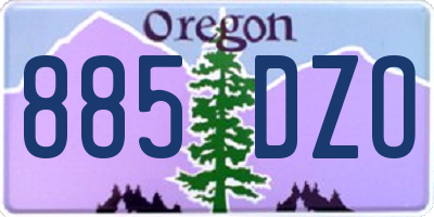OR license plate 885DZO