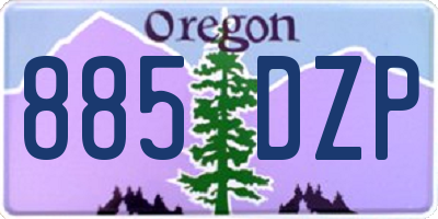 OR license plate 885DZP