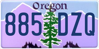 OR license plate 885DZQ
