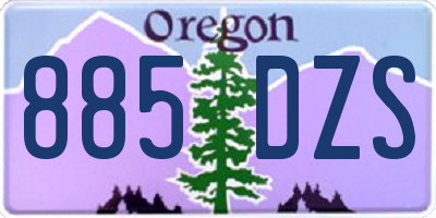 OR license plate 885DZS