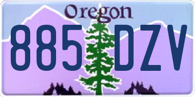OR license plate 885DZV