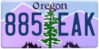 OR license plate 885EAK