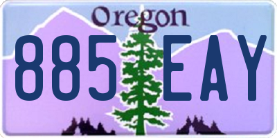 OR license plate 885EAY