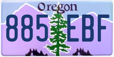 OR license plate 885EBF