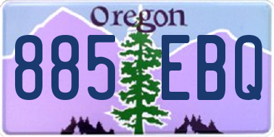 OR license plate 885EBQ
