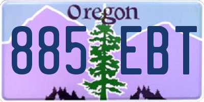 OR license plate 885EBT