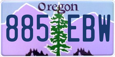 OR license plate 885EBW