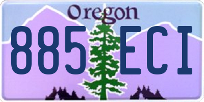 OR license plate 885ECI
