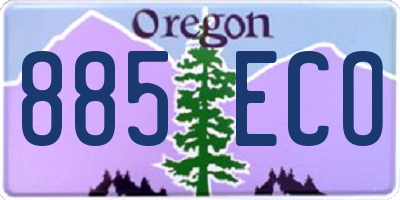 OR license plate 885ECO