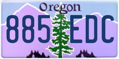 OR license plate 885EDC