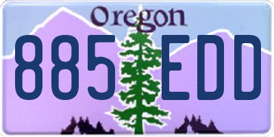 OR license plate 885EDD