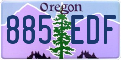 OR license plate 885EDF