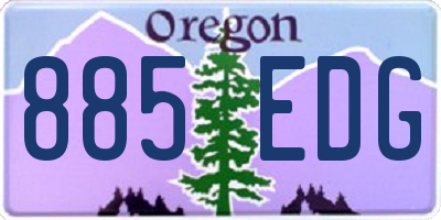 OR license plate 885EDG