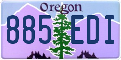 OR license plate 885EDI