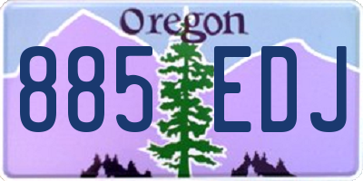 OR license plate 885EDJ