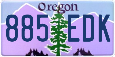 OR license plate 885EDK