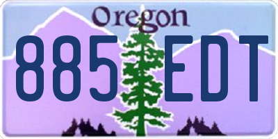 OR license plate 885EDT