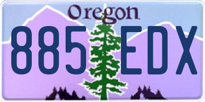 OR license plate 885EDX