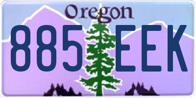 OR license plate 885EEK
