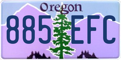 OR license plate 885EFC